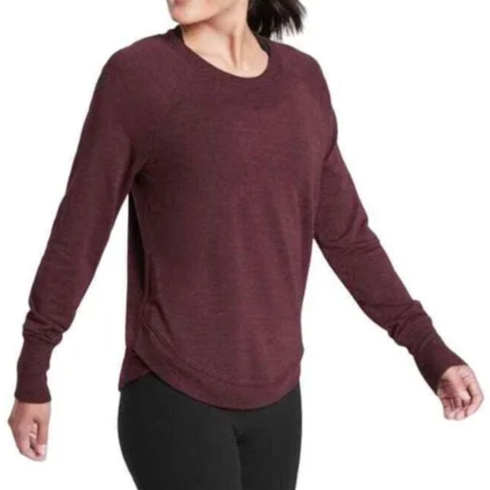 Athleta Beyond Soft Cassis Heather Long Sleeve Top